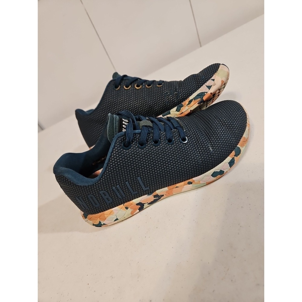 NOBULL Sneakers Dark Teal Trainers with Patterned Sole M-5 W-6.5 Athletic (S80